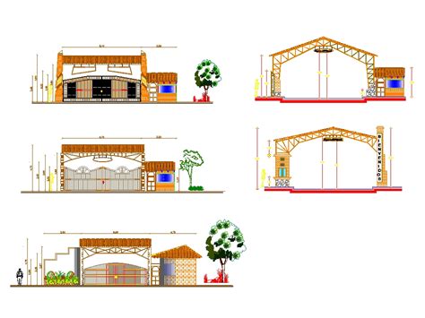 Portón de ingreso en AutoCAD Descargar CAD 1 MB Bibliocad