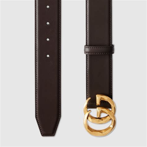 Gg Marmont Wide Belt In Dark Brown Leather Gucci® Us