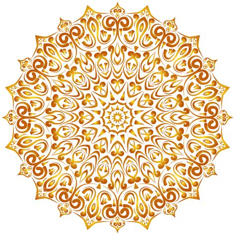 Mandala De Luxo Fundo Transparente Dourado Em Estilo Arabesco