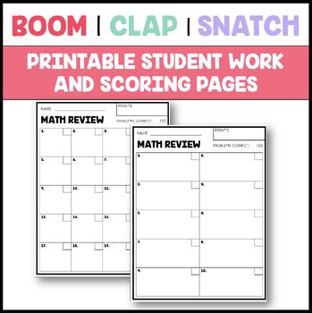 4th Operations Algebraic Thinking Review Game Boom Clap Snatch Slides