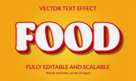 Premium Vector Food Editable D Text Style Effect