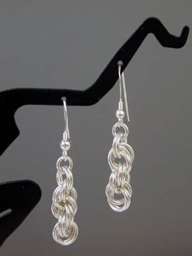 Double Spiral Chainmail Weave Earrings Chain Maille Jewelry