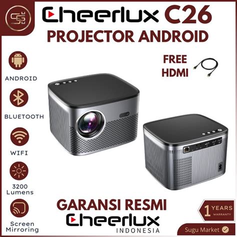 Jual Proyektor CHEERLUX C26 Android 3200 Lumens WiFi Bluetooth Auto