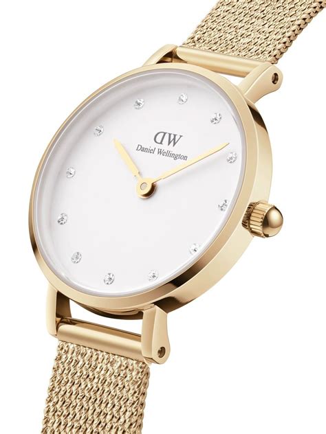 Daniel Wellington Petite Pressed Evergold Armbanduhr 28mm | Weiß ...