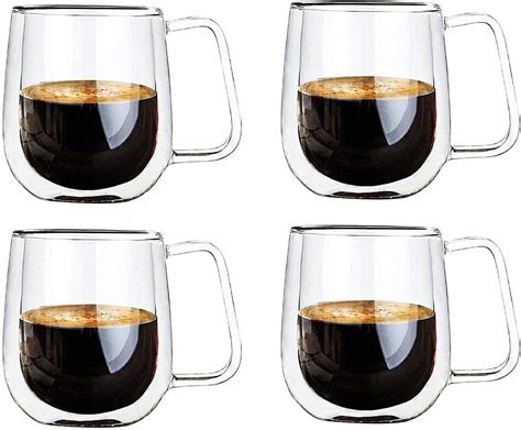 Vicloon Double Walled Glass Mugs Borosilicate Glass Cups For Tea Coffee