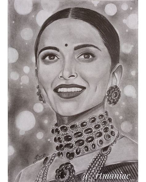 Portrait Sketch Of Deepika Padukone