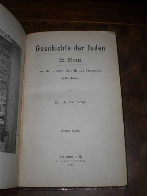 Geschichte Der Juden In Rom Von Der Ltesten Zeit Bis Zur Gegenwart