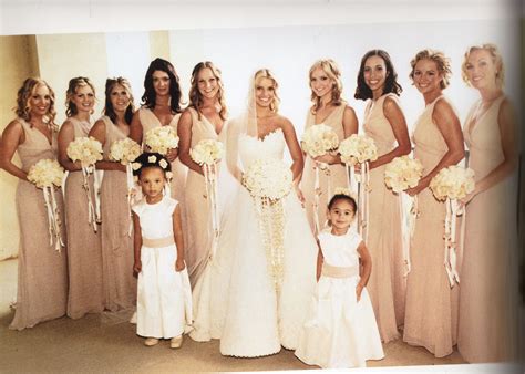 Jessica Simpson And Her Bridesmaids At Her Wedding With Nick Lachey Celebrity Wedding Dresses