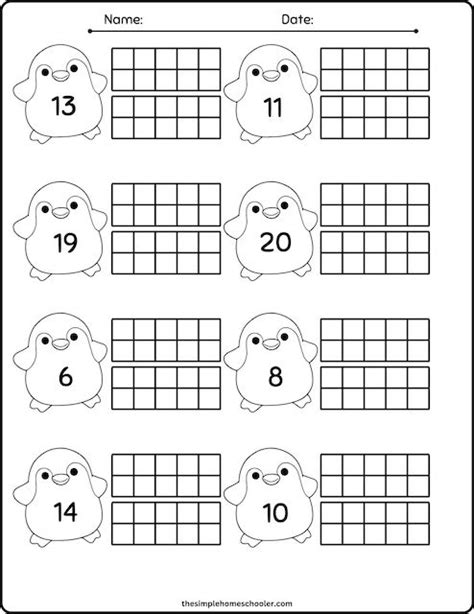 Free Printable Double Ten Frame Worksheet Packet The Simple