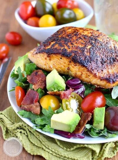 Bbq Salmon Blt Salad Iowa Girl Eats