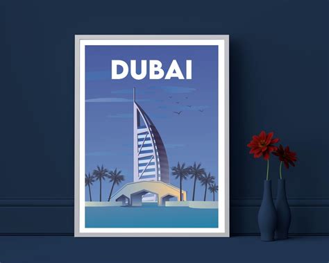 Dubai Print Dubai Poster Travel Poster Artwork Print Etsy