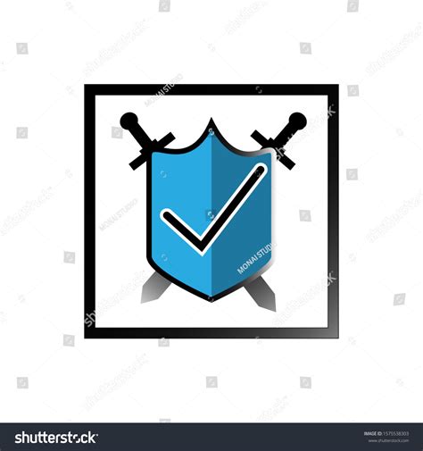 Shield Icon Shield Checkmark Middle Protection Stock Vector Royalty Free 1575538303 Shutterstock