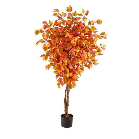 Earthflora Autumn Artificial Trees 5 Autumn Ficus Artificial Fall Tree