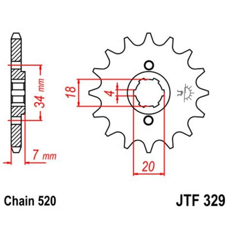 Pignon JT SPROCKETS Acier Standard 329 520 Equip Moto