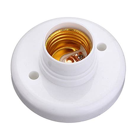 E27 Round Plastic Base Screw Light Bulb Lamp Socket Holder White S Ebay