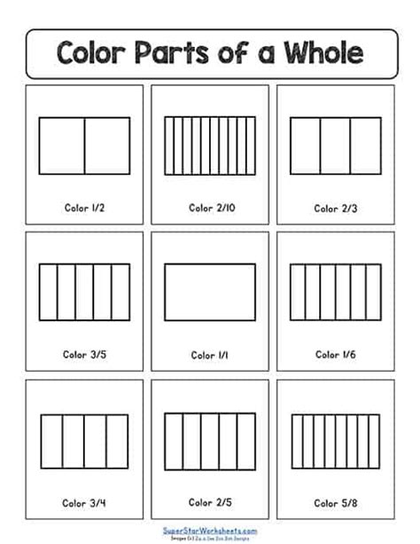 Fractions Worksheets - Superstar Worksheets