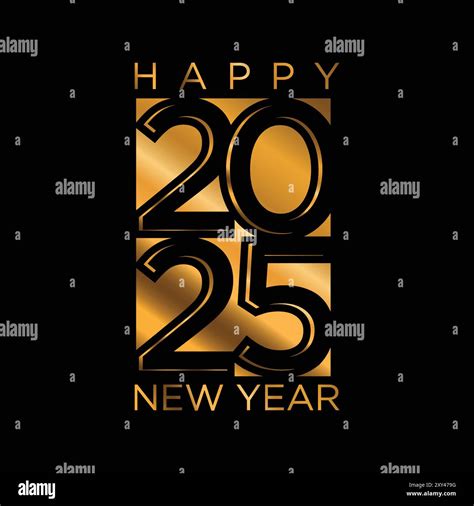 Number And Letter Happy New Year 2025 Element Design Vector