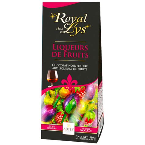 Abtey "Royal des Lys" French Fruit Liqueurs in Dark Chocolate, in bag ...