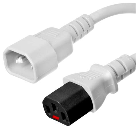 10 Foot White C14 To Locking C13 Power Cord 10 Amps 250V Custom AV