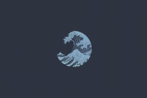 Wallpaper The Great Wave Off Kanagawa Japan Waves Minimalism