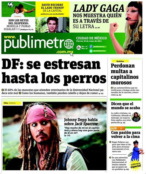 Periódico Publimetro México Periódicos De México Edición De Viernes