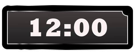 Math Clip Art--Digital Clock Faces--12:00 | Media4Math