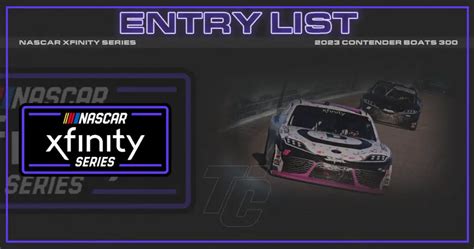 Entry List Nascar Xfininty Contender Boats At Homestead