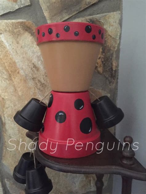 12 Lady Bug Flower Pot People Etsy