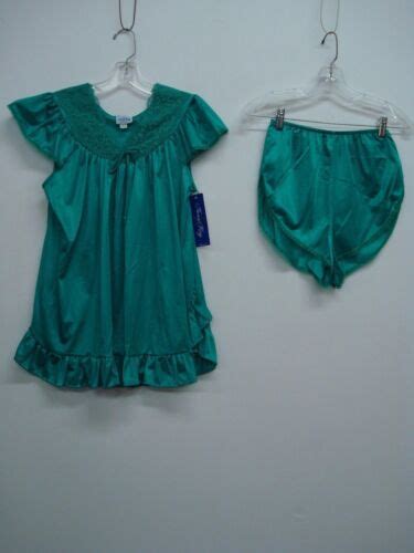 Usa Made Nancy King Lingerie Baby Doll W Tap Pant Sleepwear Small Emerald Q Ebay