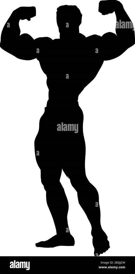 Muscle Man Silhouette Vector Illustration Stock Vector Image & Art - Alamy