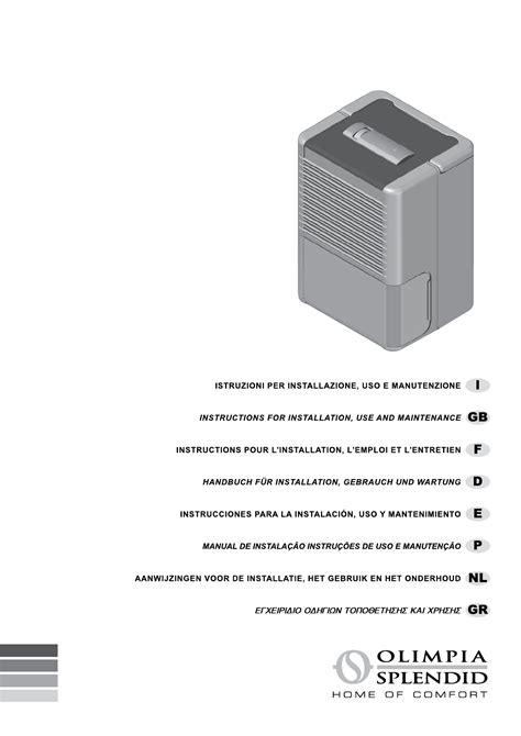 User Manual Olimpia Splendid Aquaria Silent 14 English 36 Pages