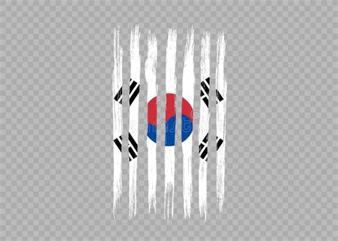 South Korea Flag With Brush Paint Textured Isolated On Png Or