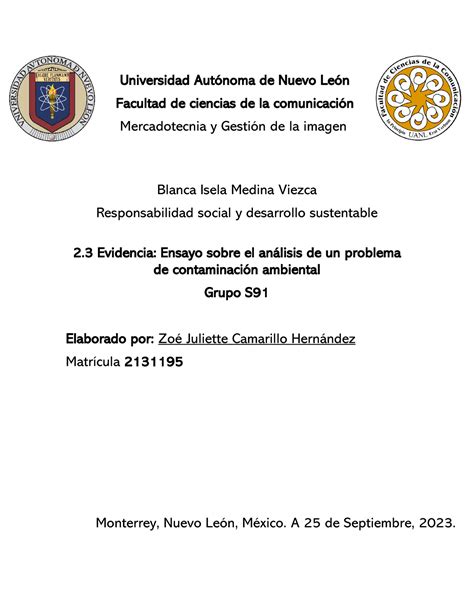 Evidencia 2 Universidad Autónoma De Nuevo León Universidad AutÛnoma De Nuevo LeÛn Facultad