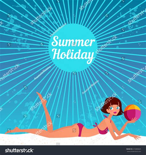 Hot Girl On Beach Vector Illustration Stock Vector Royalty Free 272880665 Shutterstock
