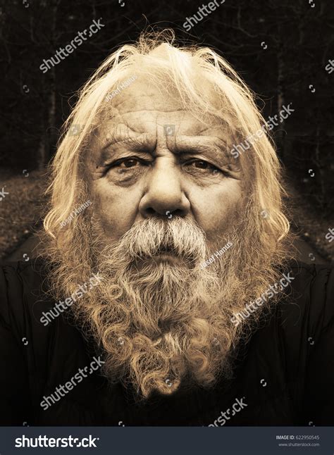 Very Old Man Face With Beard