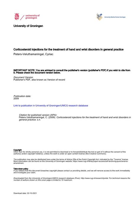 Chapter 3 Corticosteroid Injection for De Quervain's Tenosynovitis ...