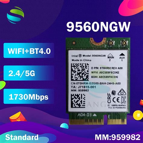 Wifi Card For Intel Dual Band AC 9560 9560NGW 9560AC 0T0HRM 1 73Gbps