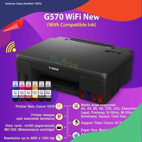 Jual Canon Pixma G570 Single Function Ink Tank Wireless Photo Print