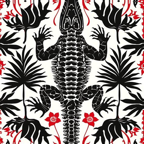 Premium Photo | Caiman Skin With Papaya Leaf Figures and Simplify ...