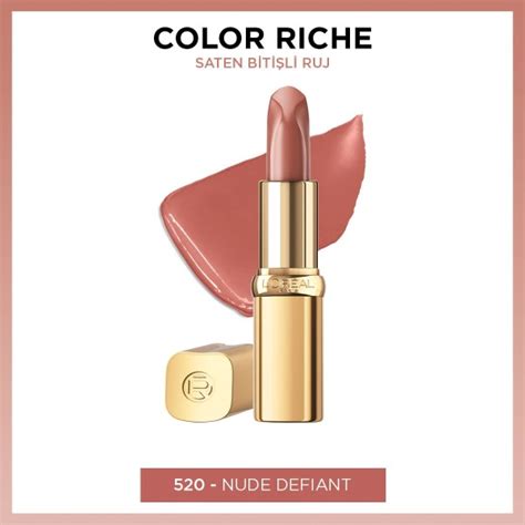 L Oréal Paris Color Riche Saten Bitişli Ruj 520 Nude Defiant Kağan