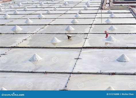 Salt Pans In Tainan Taiwan Stock Photo Image Of Scenic Crystal