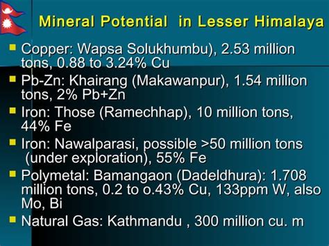 Mines And Minerals In Nepal Ppt