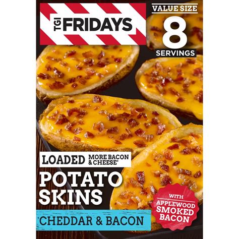 Tgi Fridays Loaded Cheddar And Bacon Potato Skins Value Size Frozen Snacks 223 Oz Box Walmart