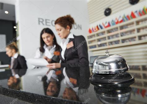 Hotel Reception With Bell Stock Photo By Kalinovsky