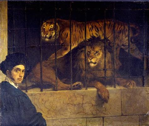 Autoritratto Di Francesco Hayez Con Tigre E Leone Hayez Francesco