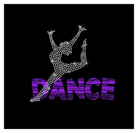 Custom Dance Iron On Hotfix Rhinestone And Vinyl Bling Heat Tshirt