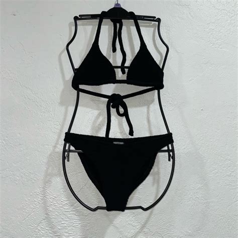 Hunza G Swim Hunza G Tammy Two Piece Bikini Set In Black One Size Poshmark