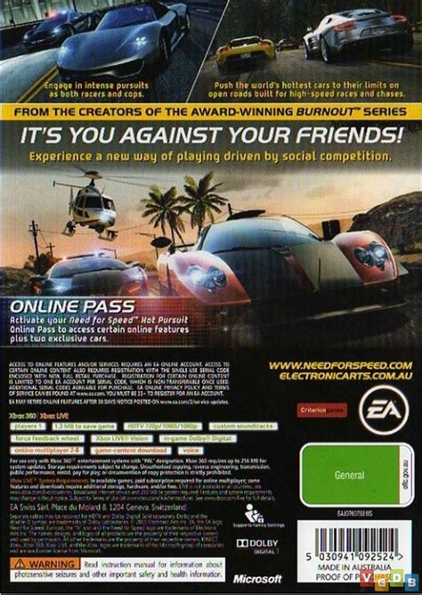 Need for Speed Hot Pursuit VGDB Vídeo Game Data Base