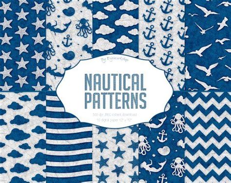 Nautical Digital Paper Nautical Pattern Nautical Patterns With