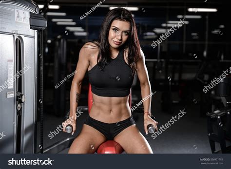Sexy Brunette Fitness Wet Woman After Stock Photo 556971781 Shutterstock